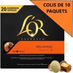 [lot de 10] l'or caf� espresso delizioso - intensit� 5 - compatible nespresso - 20 capsules - 104 g