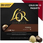 [lot de 10] l'or caf espresso forza - intensit 9 - compatible nespresso - 20 capsules - 104 g