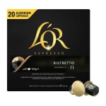 Lot de 10 - l'or : espresso ristretto - 20 capsules de caf� en aluminium compatible nespresso 104g