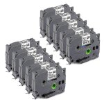Lot de 10 rubans de remplacement pour etiqueteuses brother tze - 231, 12 mm, 0, 47 mm, lamines, blancs( ...