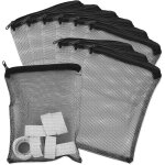 Lot de 10 sacs filtrants en maille fine a haut d�bit r�utilisables avec fermeture eclair en plastique ...