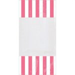 Lot 10 sachets en plastique ray�s rose p�le candy buffet 24. 8 x 12. 8 cm - amscan