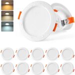 Lot de 10 spots led encastrables extra plats, 5w, 3000k - 6000k, id�al salle de bain, cuisine, salon, ...