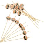 Lot de 100 btonnets a cocktail, btonnets a cocktail en bois avec dcoration en forme de hamburger, ...