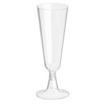 Lot de 12 fltes a champagne  rutilisable  15cl transparent