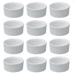 Lot de 12 ramequins en cramique (6 grands - 9 x 4, 5 cm / 6 petits - 6, 6 x 3, 3 cm) blanc hobby cook ...