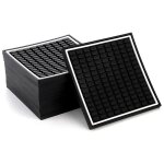Lot de 12 sous - verres carr�s absorbants pour boissons, 4x4 pouces, tapis en caoutchouc antid�rapant ...