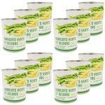 Lot 12x duo de haricots verts et haricots beurre - conserve 800g