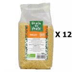 Lot 12x millet d�cortiqu� bio - grain de frais - paquet 500g