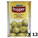 Lot 12x olives farcies anchois - fruyper - boite 130g