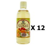 Lot 12x vinaigre de riz assaisonnement pour riz a sushi - kikkoman - bouteille 300ml
