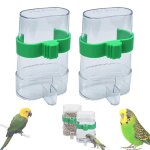 Lot de 2 bains d'oiseaux pour cages, distributeurs d'eau, potions et mangeoires