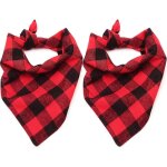 Lot de 2 bandanas pour chien, motif ecossais classique de nol, echarpe, bavoirs triangulaires, foulard, ...