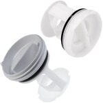 Lot de 2 bouchons filtres de vidange (294718 - 16595) lave - linge (484000000966 whirlpool bauknecht ...