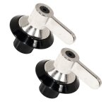 Lot de 2 boutons de commande noir / inox d'origine four cuisinire (694975086 smeg)