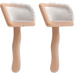 Lot de 2 brosses a carder en laine avec poigne pour chiens et chats / filage et tissage (taille : 2 ...