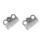Lot de 2 brosses pour crini�re et queue de cheval, peigne en m�tal pour poils de cheval, technologie ...
