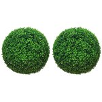 Lot de 2 buis artificiels topiaires artificielles en forme de boule � 40 cm pe vert