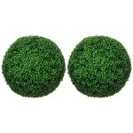 Lot de 2 buis artificiels topiaires artificielles en forme de boule � 50 cm pe vert