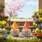 D�coration nain de jardin - lot de 2 lutins arrosoir - c�ramique 19 cm - multicolore - finition brillante ...