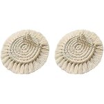 Lot de 2 dessous de verre absorbants en bois pour table, cadeau de pendaison de cr�maill�re, style boh�me, ...