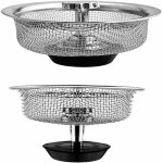 Lot de 2 filtres d'vier de cuisine en acier inoxydable, crpine de lavabo, grille d'vier, bouchon en ...