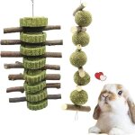 (lot de 2 g�teaux d'herbe et boules d'herbe) oreilles d'orge boule naturelle et b�ton a m�cher avec herbe ...