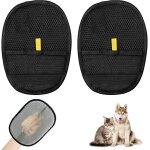 Lot de 2 gants pour animaux de compagnie, a 5 doigts, double face, pour chats et chiens, antistatiques, ...