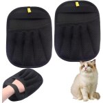 Lot de 2 gants d'�pilation pour animaux de compagnie - 24 x 18 cm - pour chiens et chats - elimination ...