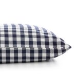 Lot 2 housse de coussin en coton a carreaux marine 45x45 cm