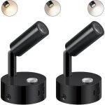 Lot de 2 lampes de lecture led 12v pour camping - car, applique murale tactile dimmable 3000k - 6000k, ...
