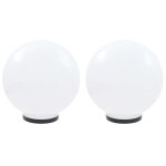 Lot de 2 lampes a led boule jardin 40 x 40 x 40 cm eclairage d�coratif atmosph�rique en pmma blanc helloshop26 ...