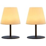 Lot de 2 lampes de table sans fil led acier gris h16cm Lot de 2 lampes de table sans fil led acier gris h16cm