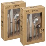 Lot de 2 m�nag�res en acier inoxydable d'oro - 48 couverts - argent