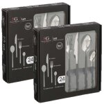 Lot de 2 ménagères lya en acier inoxydable - 48 couverts - noir Lot de 2 ménagères lya en acier inoxydable - 48 couverts - noir