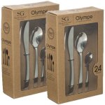 Lot de 2 m�nag�res olympe en acier inoxydable - 48 couverts - argent