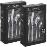 Lot de 2 ménagères serrat en acier inoxydable - 48 couverts - argent Lot de 2 ménagères serrat en acier inoxydable - 48 couverts - argent