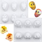 Lot de 2 moules en r�sine epoxy a 6 cavit�s pour hamster et lapin