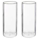 Lot de 2 mugs double paroi  cleo  35cl transparent