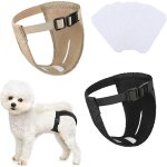 Lot de 2 pantalons pour chien, couches pour chien avec 6 serviettes hygi�niques, pantalon de protection ...
