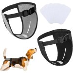 Lot de 2 pantalons pour chien, couches pour chien avec 6 serviettes hygi�niques, pantalon de protection ...