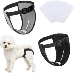 Lot de 2 pantalons pour chien, couches pour chien avec 6 serviettes hygi�niques, pantalon de protection ...