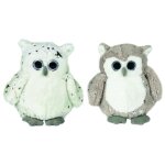 Lot de 2 petites peluches boules de no�l hiboux