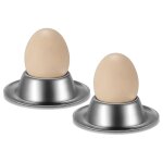 Lot de 2 porte - coquetiers, coquetiers en acier inoxydable assiettes support de vaisselle pour oeuf ...