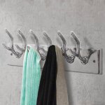 Lot de 2 portes - manteaux mural en aluminium argent� 49x9x18 cm dec024206