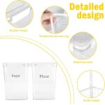Lot de 2 rcipients a sucre, 5 l, sans bpa, hermtiques, empilables, transparents, pour farine, sucre, ...