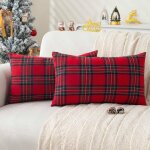 Lot de 2 rectangulaire housse coussin noel 30 x 50cm pour canap� chambre maison salon int�rieur d�coration ...