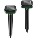 Lot de 2 rpulsifs a rats solaires - emetteur sonique - pour jardin et extrieur
