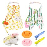 Lot de 2 robes lapin, gilet mignon pour animaux de compagnie, accessoires de lapin, costume d'ext��rieur, ...