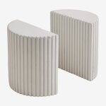 Lot de 2 serre - livres en ciment morbel blanc